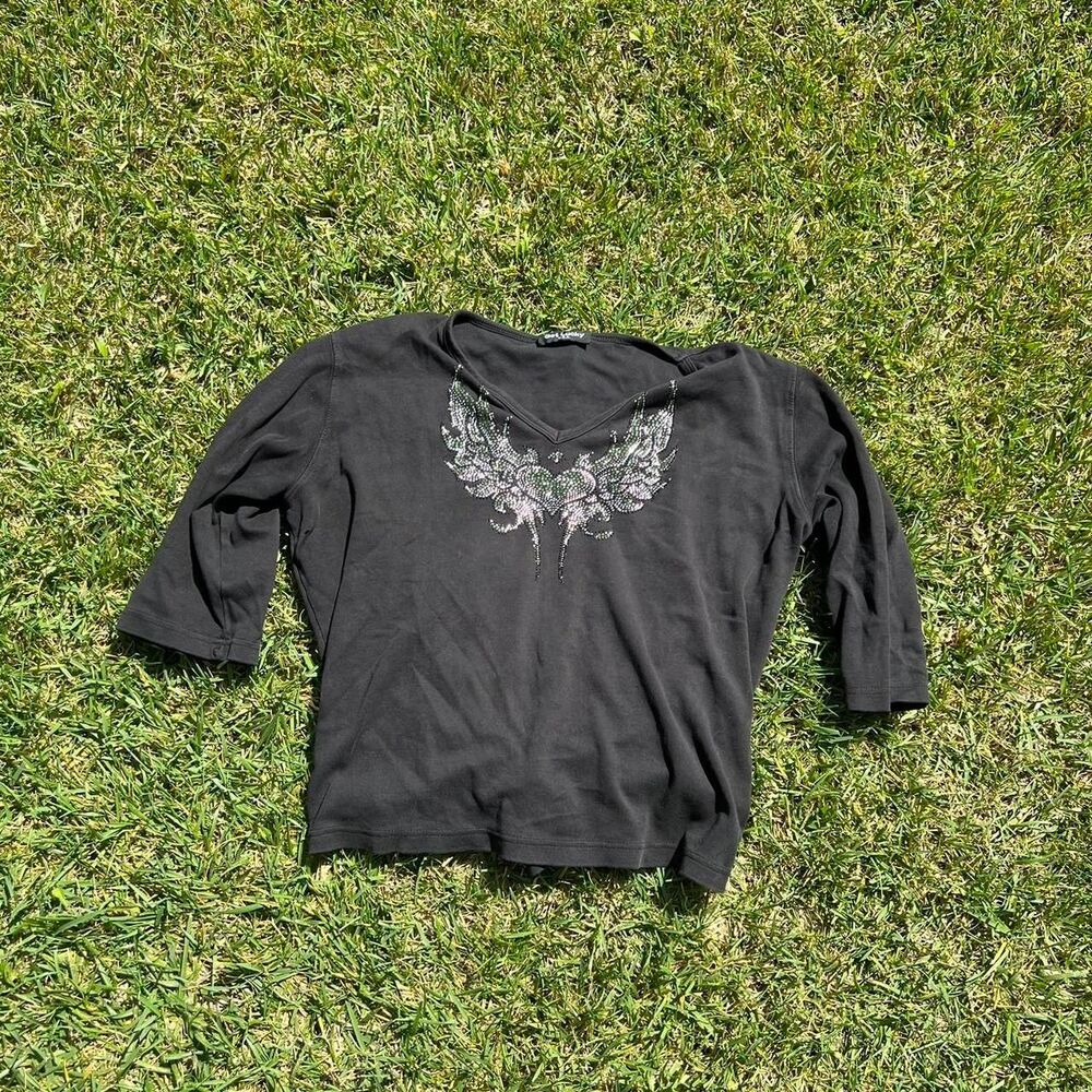 Get Lucky Usa y2k bedazzled top women’s size xl